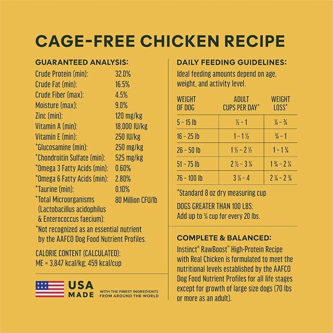 Instinct RawBoost, Dry Dog Food + Freeze Dried, Real Chicken, 3.5 lb. Bag | High-protein kibble with FreshDried raw bites, cage-free chicken, grain-free recipe, 6-in-1 health benefits