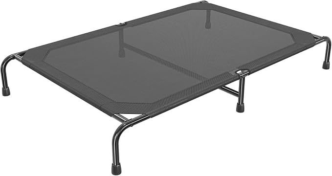 Simple Trending Outdoor Elevated Dog Bed, Cooling Raised Dog Cots, Black | Pet Bed for Extra Large Dogs, Waterproof Cover, Breathable Mesh, Non-Slip Feet, Indoor or Outdoor Use, 60.25" x 37.25"