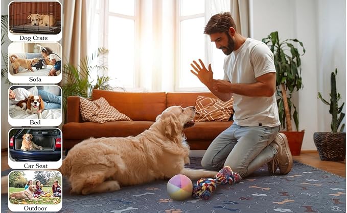 Washable Pee Pad for Dogs, 2 Pack Large Reusable Puppy Pads, 36"x72" | Super Absorbent, Waterproof & Leakproof, Non-Slip Bottom, Machine Washable, For Floors, Beds, Couches, Crates, Carpets, Cars
