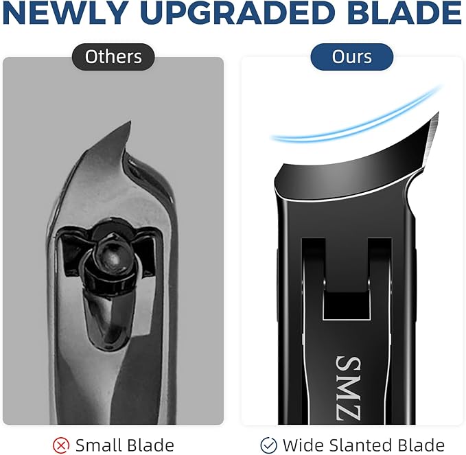 Ingrown Toenail Clippers - Slanted Nail Clippers for Men Thick Ingrown Nails with Wide Jaw, Heavy Duty Ultra Sharp German Nail Clippers with Long Handle