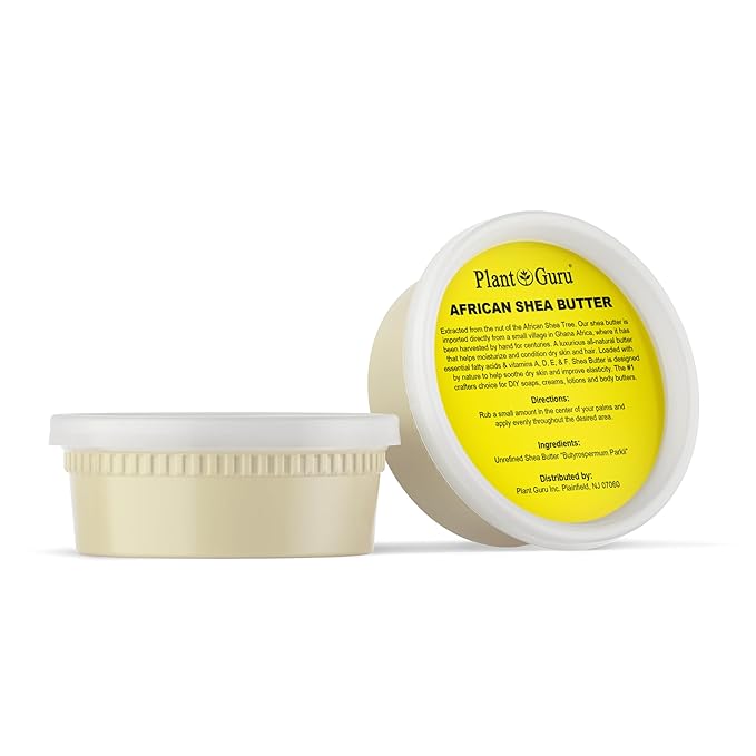 Plant Guru Raw African Shea Butter 8 oz. 100% Pure Natural Unrefined IVORY - Ideal Moisturizer For Dry Skin, Body, Face And Hair Growth. Great For DIY Soap and Lip balm Making.
