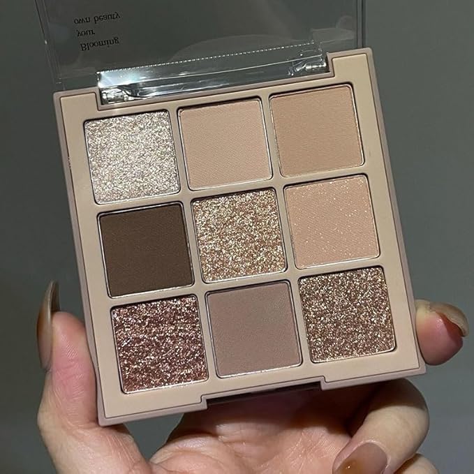 Kayswang 9 Colors Glitter Eyeshadow Makeup Palette, Eye Shadow Powder，Matte High Pigmented Colorful,Creamy Texture, Long LastingEyeshadow Powder Cosmetics,Natural Waterproof (05#)