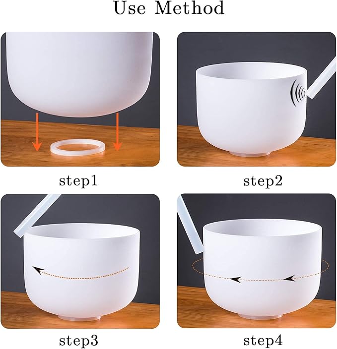 SOLSHINE 3PCS 8inch 10inch 12inch Crystal Singing Bowl Set 432Hz,Ｃ F B Chakra Tuned with Sounds Bowl Mallet Suede Strikers and O-rings, Carry Bag for Meditation, Yoga, Spiritual, Body Healing