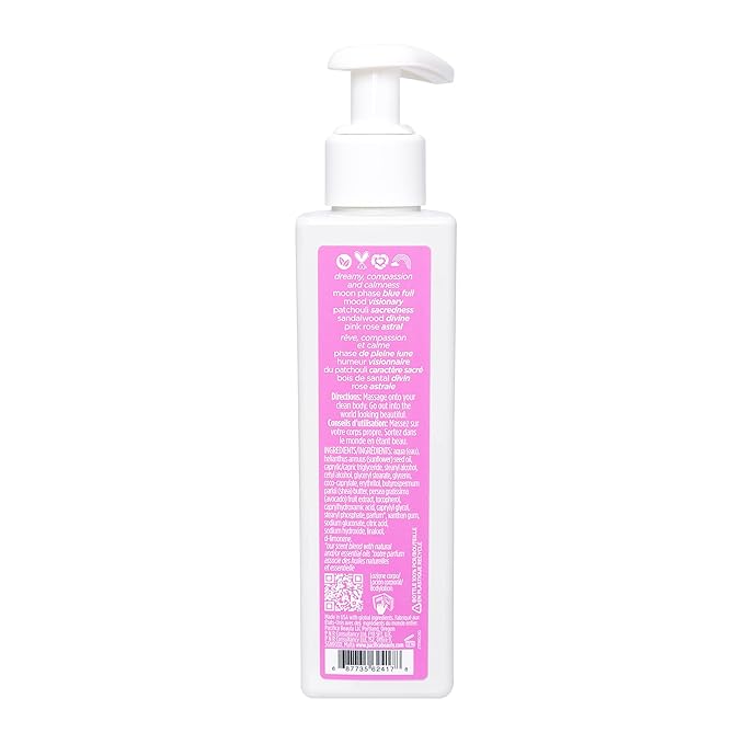 Pacifica Body Lotion - Dream Moon Body Moisturizer - Plant Powered Aromatherapy - Scented Patchouli, Sandalwood & Pink Rose -w/Shea Butter Clean Beauty Vegan & Cruelty-Free Dermatologist Tested