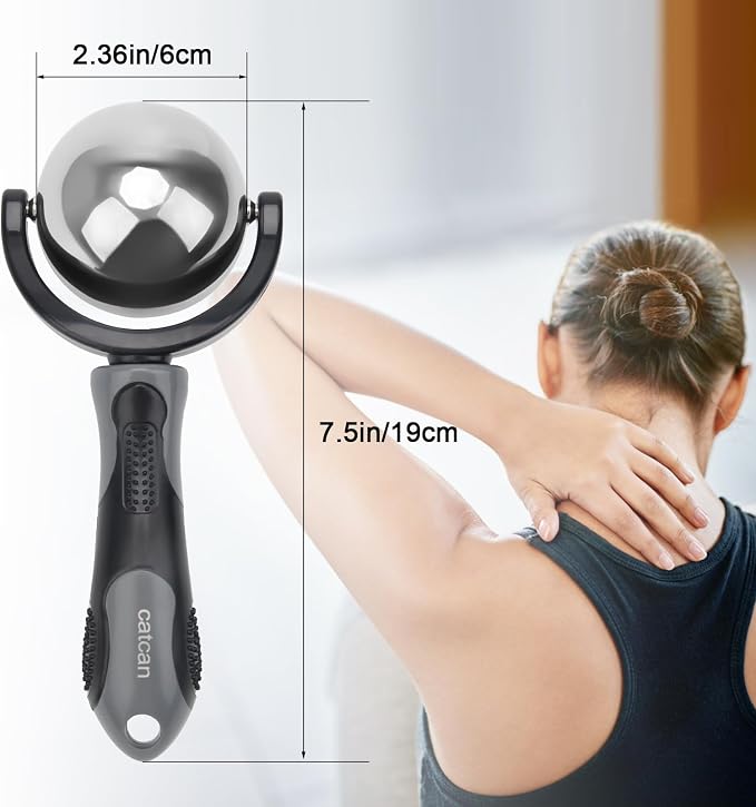 Catcan Cold Massage Roller Ball, Cold Therapy Relief, Portable Fitness Ice Roller Ball with Handle, Great Tool for Back/Neck Pain, Muscles Recovery and Inflammation