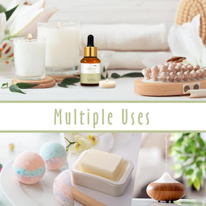 Grassland Dew Fragrance Oil, MitFlor Hotel Diffuser Scents for Home & Office, Premium Soap & Candle Making Scent, Aromatherapy Essential Oils for Home Fragrance, 30ml