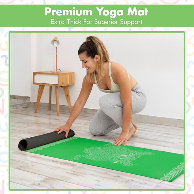 HOME ARCHIVE Premium Yoga Mat 6mm Print Reversible Extra Thick and Large Non Slip Exercise & Fitness Mat for All Types of Yoga Pilates & Floor Workouts (78" x 24" x 6mm Thick)