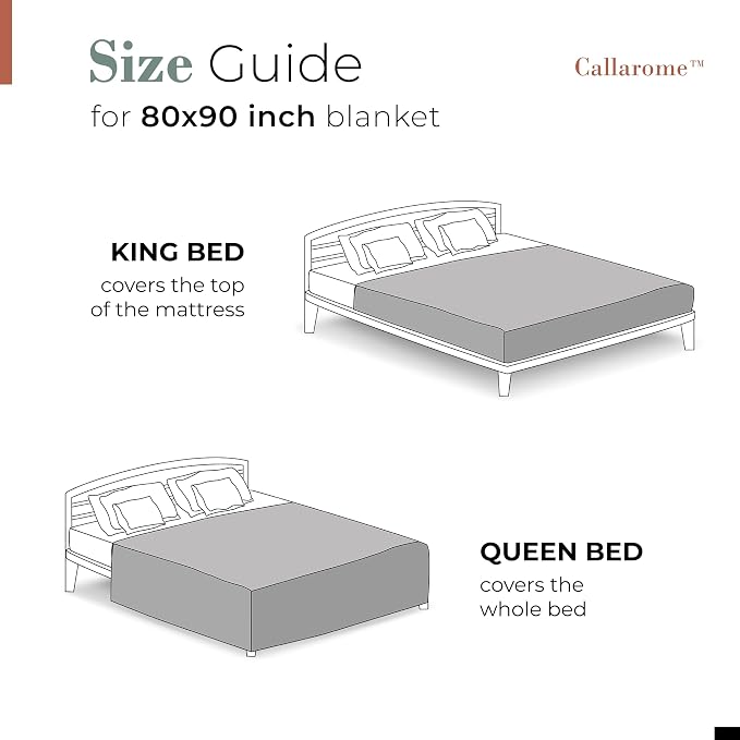 Callarome Waterproof Blanket for Bed & Couch Protection, Grey, 80"x90" | High-Density Heavy-Duty Material – Ultra-Soft & Durable Soft Fleece, Leakproof, Reversible, Silent No-Crinkle Design
