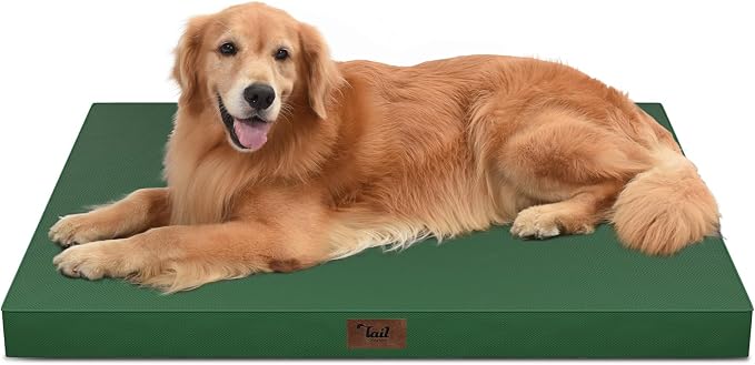 Waterproof Orthopedic Outdoor Dog Bed XL for Extra Large Dogs | Egg Crate Foam for Joint Support, TPU Waterproof Layer, Machine Washable 1680D Oxford Cover, 44 x 32 Inch, Up to 90 lbs