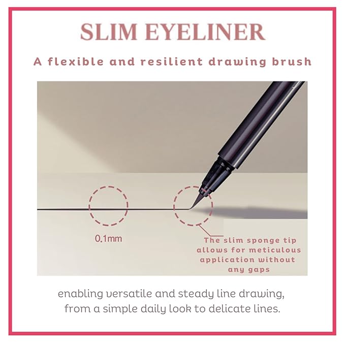 [thebom] Ultra-Fine Slim Eyeliner Waterproof Liquid Eye Makeup (Brown,1ea)