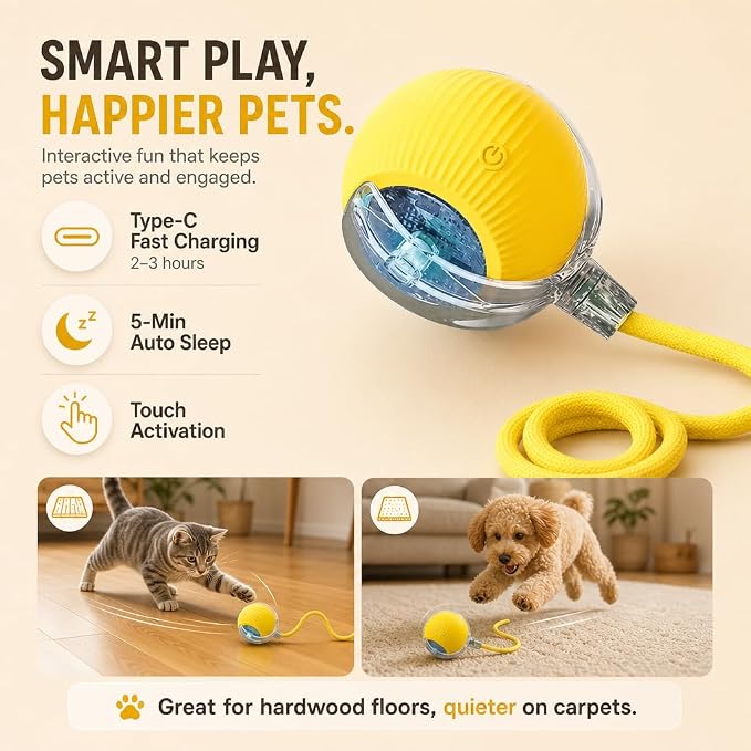 Dog Puzzle Toy Slow Feeder, Cat Treat Dispenser with Play Ball