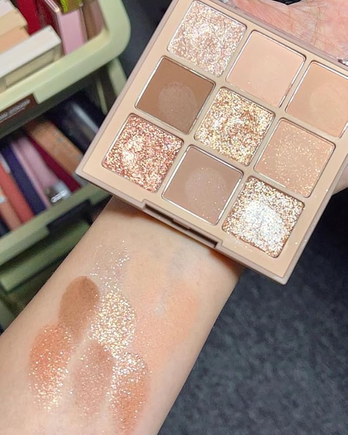 Kayswang 9 Colors Glitter Eyeshadow Makeup Palette, Eye Shadow Powder，Matte High Pigmented Colorful,Creamy Texture, Long LastingEyeshadow Powder Cosmetics,Natural Waterproof (05#)