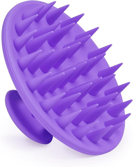 Meartchy Silicone Scalp Massager Shampoo Brush, Scalp Scrubber for Hair Growth (Purple)