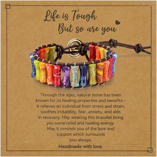 Inspirational Gifts Healing Bracelets for Women，Get Well Soon Encouragement Gifts for Women Friends Sister Mom，Handmade Natural Stone Healing boho Friendship Jewelry for women