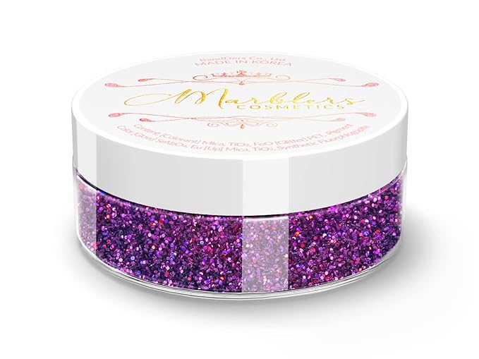 MARBLERS Holographic Face & Body Glitter [Holo Magenta] 0.18oz (5g) | Fine | Non-Toxic | Vegan | Cruelty-Free | Festival, Rave & Party Makeup | Eye, Hair, Nail Polish, Eyeshadow | Nail Art | Gel Nail