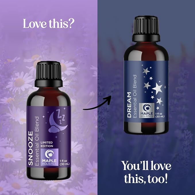 Sleep Essential Oil Blend for Diffuser - Snooze Blend Essential Oil for Sleep with Lavender Roman Chamomile Cedarwood and More - Aromatherapy Oil Blend for Peaceful Nighttime Relaxation