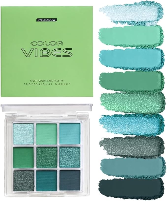 URQT 4 Pack/Set Eyeshadow Palette Set - Rich Colors Eye Makeup Kit, Black, Blue, Green, Purple Eyeshadow Shades, Natural Nude Matte Shimmer Glitter Naked Eye Shadow Pallete Set