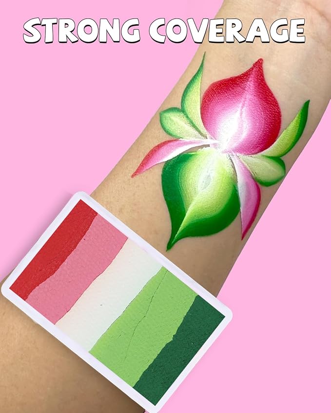 Anka Bella Professional Water Activated Rainbow Cake Face Paint（Spring Bloom）50gm,Hypoallergenic, Non-Toxic,Face Body Painting Makeup