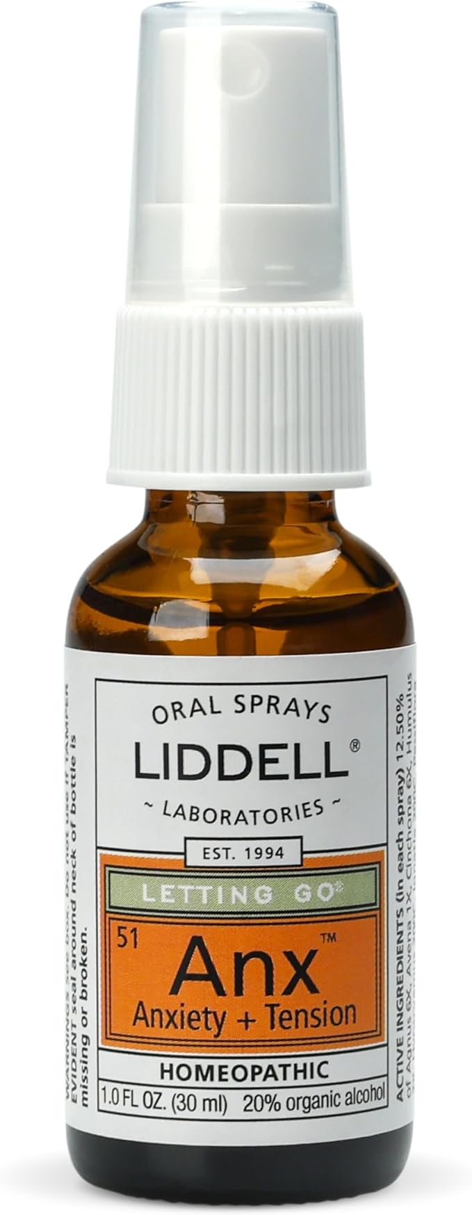 Liddell Letting Go - Homeopathic Remedies - Oral Spray for Symptoms of Anxiousness, Stress and Restlessness - Natural Calm Spray - 1.0 fl. Oz.