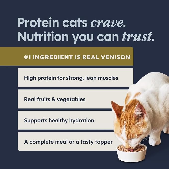 Instinct Original Pate Wet Cat Food, Grain Free Recipe - Real Venison, 5.5 oz. Cans (Pack of 12) | Rich & creamy pate texture, high protein, real venison, whole-food ingredients, grain-free, hydration support