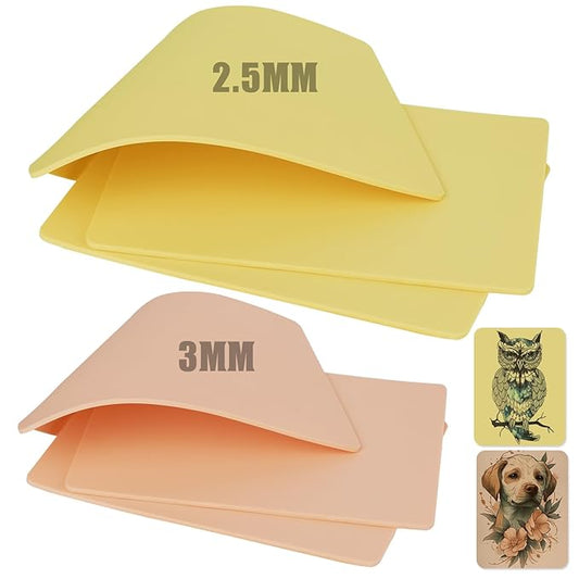 Tattoo Practice Skins Mixed 6Pcs - Autdor 2.5mm & 3mm Realistic Fake Skin Sheets Includes 3x 12*8in and 3x 8*6in for Reusable Double Sided Large Tattoo Skin for Beginners Pro Artists Tattoos Training