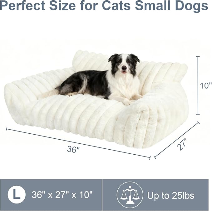 Cute Dog Couch for Medium Large Dogs,Dog Cat Couch Sofa,Dog Bed,L,Grey | Dog Couch Bed with Removable Washable Cover,Cute Fluffy Pet Sofa Cat Couch Bed,Washable Dog Bed Medium Large Size Dog