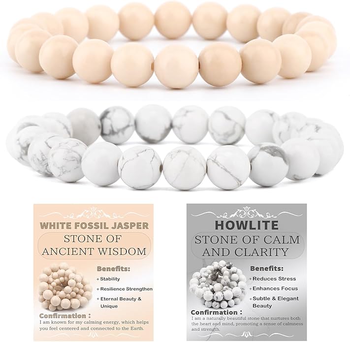 NCB 2.3-Piece 4mm Natural Crystal Gemstone Stretch Bracelets – Handmade Reiki Energy Healing Jewelry for Meditation,Yoga, Unisex
