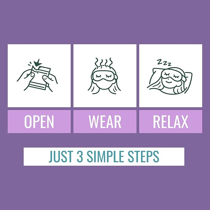 NOVEHA Lavender Self Heating Steam Eye Mask for Dry Eyes 30PCs Air-Activated Steam Eye Mask Warm Compress for Ease Daily Strain, Eye Relaxation, Travel & Spa Use, Soothing Moist Heat for Stressed Eyes