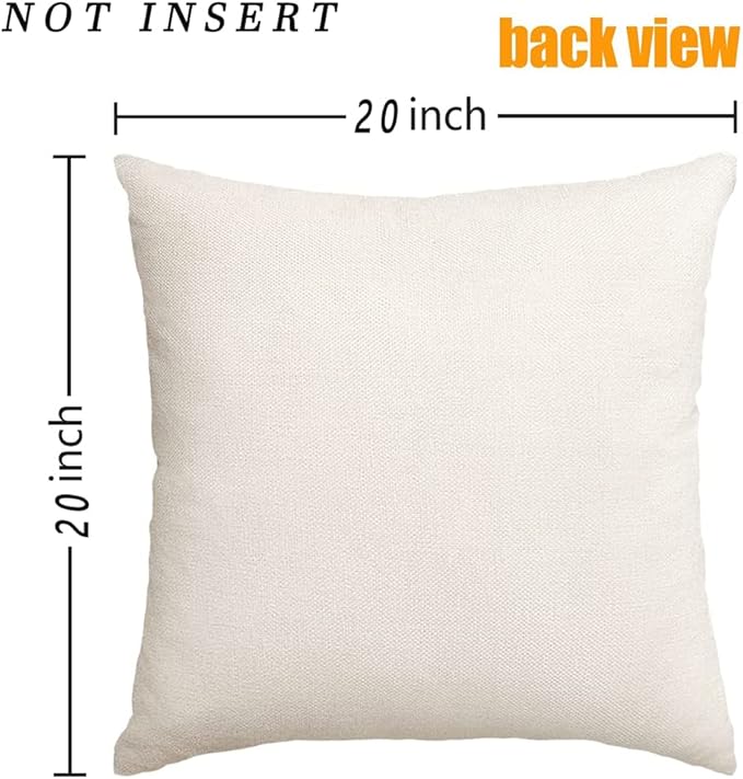 RABUSOFA Outdoor Birds Pillow Covers 20x20 Inch,Lumbar Small Throw Pillows for Couch,Spring Summer Hand-Painted Pillowcases,Teal Blue Pillows Decorative Throw Cushion Covers Cotton Linen for Sofa