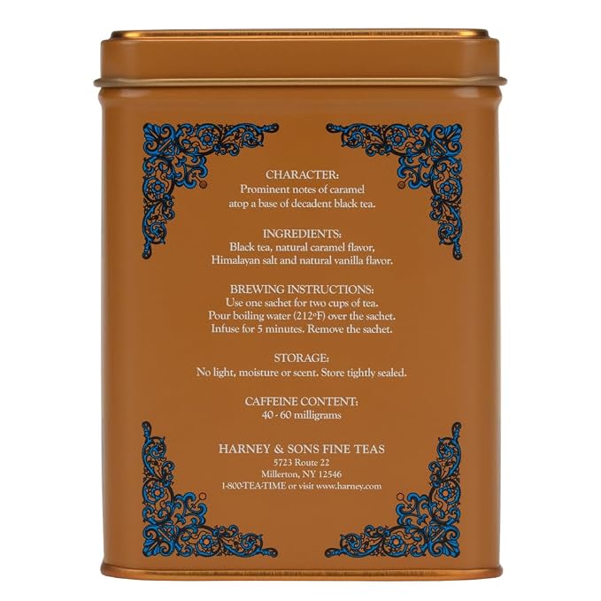 Harney & Sons Salted Caramel Tea, 20 count sachet tin
