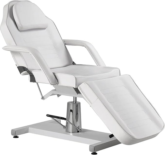 TATARTIST Hydraulic Facial Bed Esthetician Chair Portable Massage Table Professional Spa Chair 360° Rotate Beauty Medical Tattoo Chair Salon Treatment Table (White)