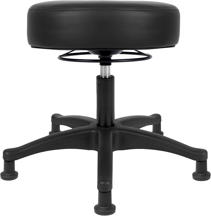 TAKE UR SEAT®15" Table Height Adjustable Round Seat Stool Heavy Duty Built and Shipped Within 24 Hours, Spa, Medical, Lab, Black (Glide)