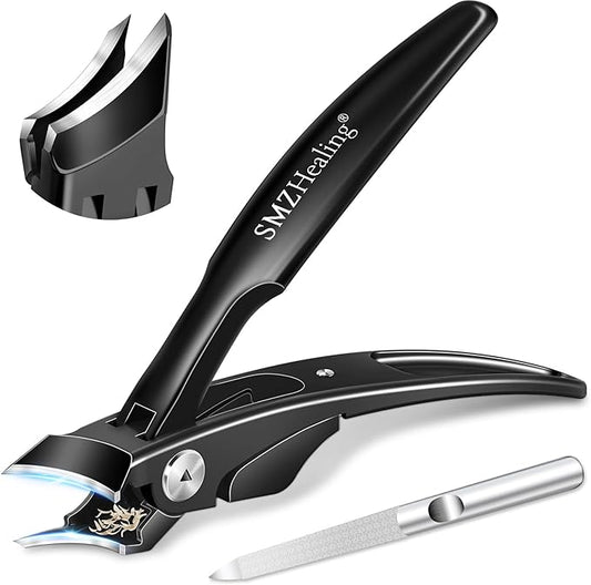 Ingrown Toenail Clippers - Slanted Nail Clippers for Men Thick Ingrown Nails with Wide Jaw, Heavy Duty Ultra Sharp German Nail Clippers with Long Handle