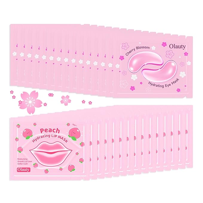 30 Pairs Lip Mask & Under Eye Patches, Pink Collagen Eye Mask Pads, Lip Mask Skincare, Bridesmaid Gifts, Bachelorette Party Favors, Mothers Day Gifts, Teacher Appreciation Gifts, Bulk Gifts for Women