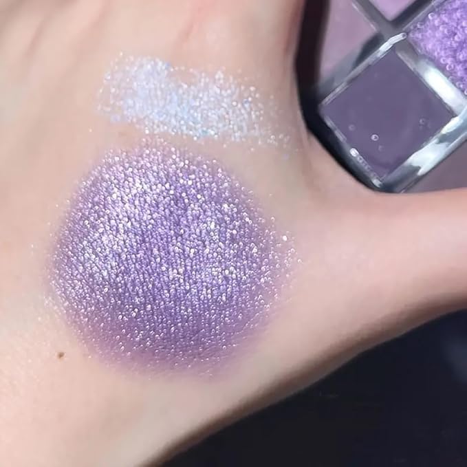 URQT Lavender Whisper Eyeshadow Palette – 9 Soft Lilac & Cool Purple Shades with Matte & Glitter Shimmer Finishes, Blendable Formula for Romantic Everyday Looks