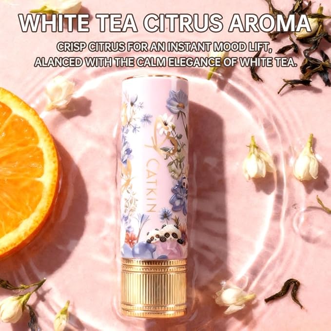 Tinted Lip Balm with Colorful Serum Core, CATKIN Cute 2-in-1 Lip Balm Gloss, Moisturizing with Jojoba Oil Hyaluronic acid, Citrus Tea Flavor, Trendy Lip Care 2pcs (01+02)
