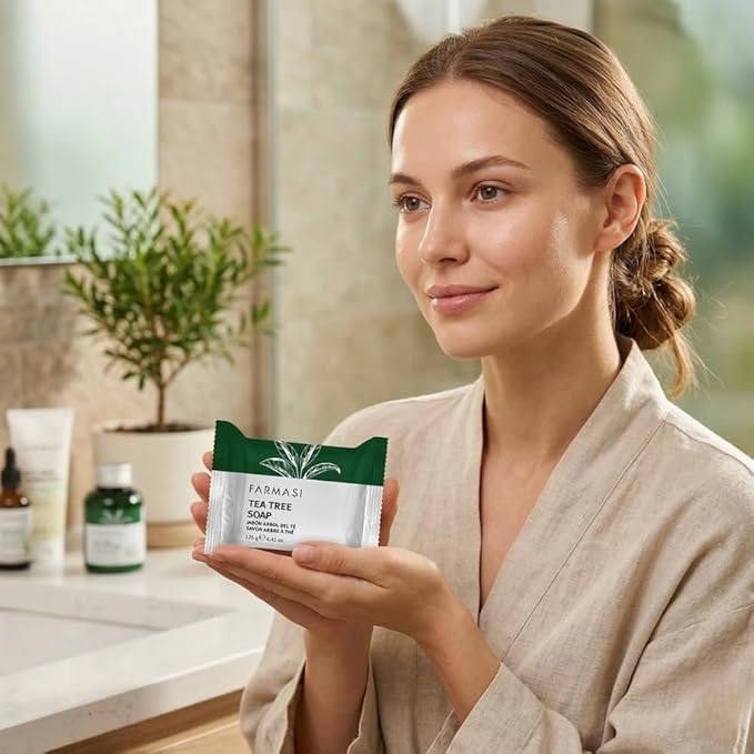 FARMASi Tea Tree Soap, Blemish Prone and Oily Skin Cleansing Bar for Face and Body, Clarifying Daily Cleanse, 4.41 oz