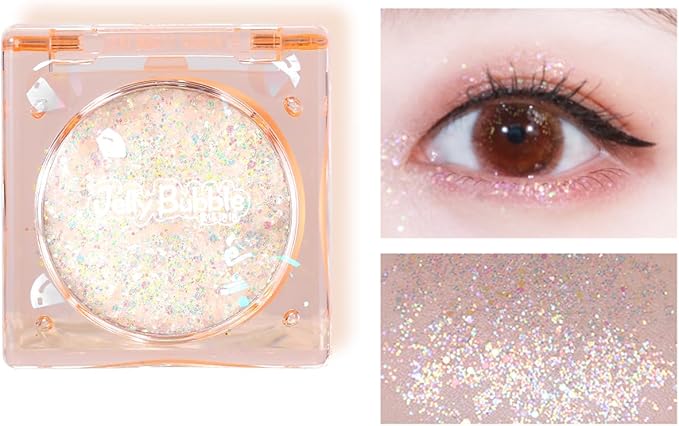 Face and Body Glitter, Makeup Paint for Eye Lip Hair, Festival Rave Accessories, Safe for Face, Easy Application & Removal, Silver