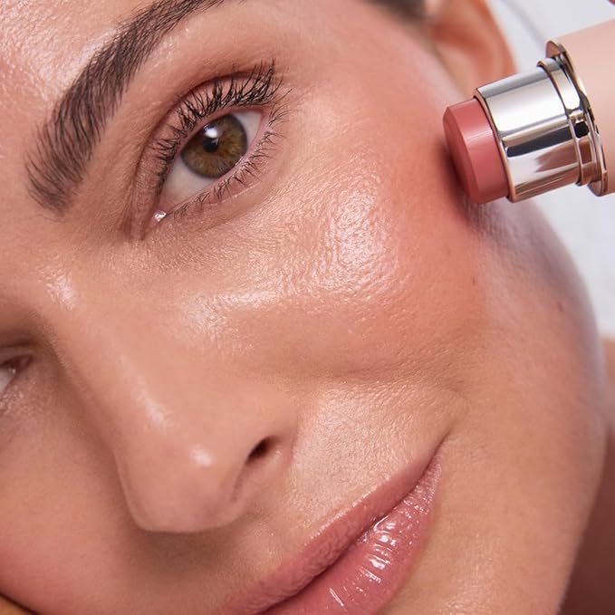 EarthsCure Cream Blush Stick (Peach Rose) - Multi-Use Cheek, Lip & Eye Tint - Buildable Hydrating Formula, Natural Dewy Finish - 1 Piece