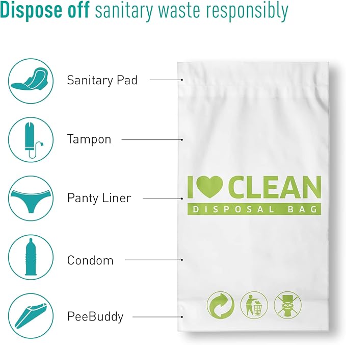 Sirona Personal Disposal Bags – 30 Bags for Discreet Tampons, Sanitary Pads/Napkin, Panty Liners, Tampons & Condoms | Menstrual Care and Hygiene Products