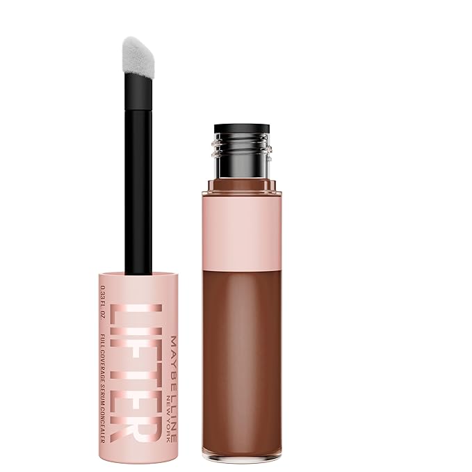 Maybelline Lifter Serum Concealer, Radiant Concealer with Full Coverage, Includes 2% Peptides + Caffeine to Hydrates & Brightens Under Eyes, 110, 1 Count