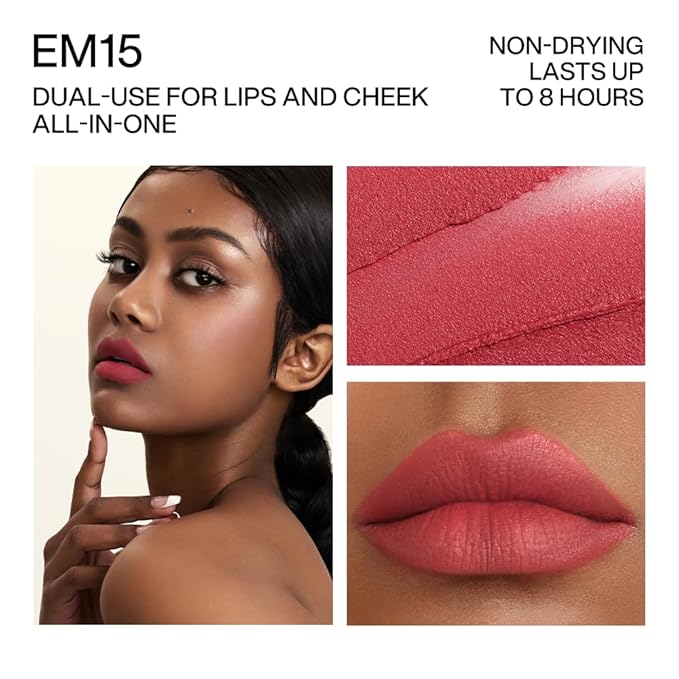 INTO YOU Matte Lipstick, Super Stay Lip Clay for Women, Waterproof, Long Lasting Lip Stain, High Impact Lipcolor with Lightweight Lip Mud Texture, Dual-use for Lips and Cheek, Pink Lipstick (EM15)