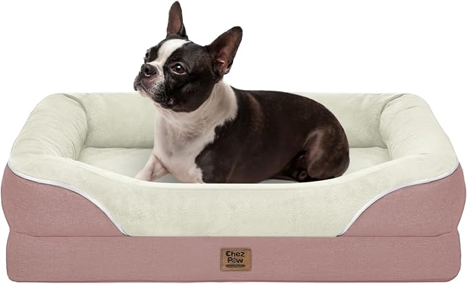 Orthopedic Waterproof Dog Bed for Medium and Large Dogs | Egg Crate Foam, 4-Sided Bolster Support, Waterproof Liner, Non-Slip Bottom, Removable Bolster Cover, 36 x 27 Inch