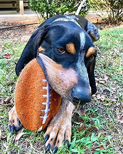 Nylabone Power Play Felt Football Gripz Fetch Toy, Squeaky Ball Chew Toy for Dogs, Medium (1 Count) (Pack of 4)