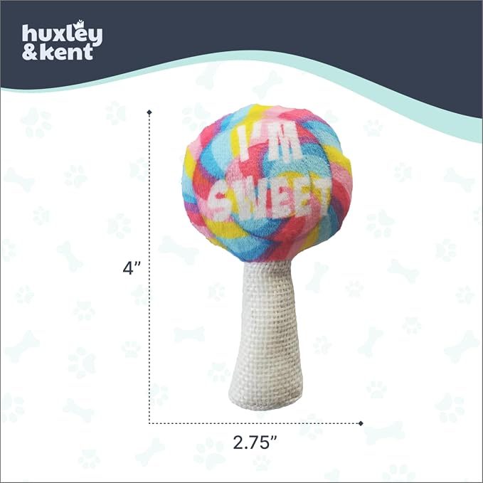 Huxley & Kent Plush Crinkle Catnip Cat Toy, I'm Sweet Lollipop