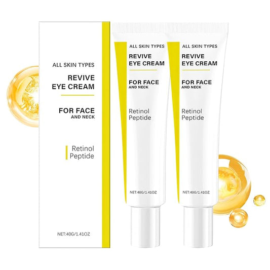 2PCS Revive Eye Cream,Revive Eye Cream with Retinol Peptide,Reduces Wrinkles Firming & Hydrating EyeCream for All Skin Types