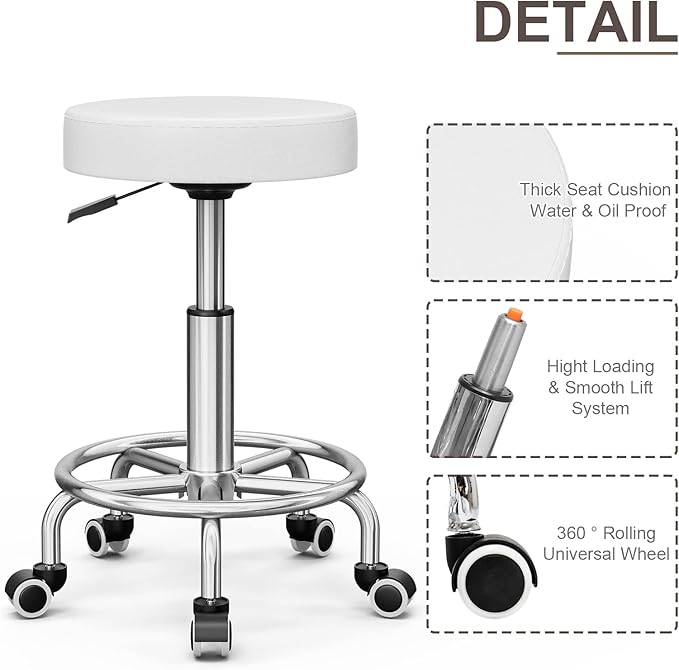 Icoget Fully Electric Tattoo Chair Esthetician Bed for Clients, 3-Motor Adjustable Spa Table Facial Bed for Lashing, Waxing, Professional Aesthetics Chair for Salon, White, Stool Included