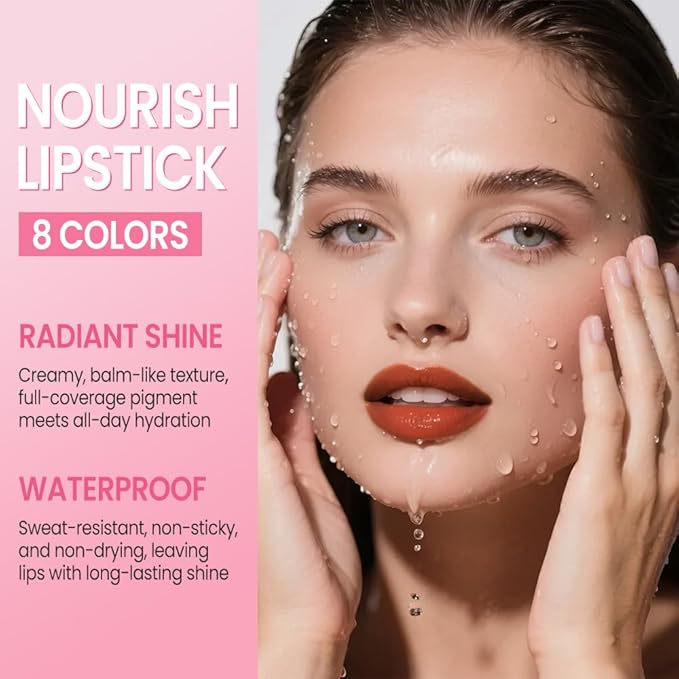 Honey Lipstick Tinted Lip Balm - Matte Tint Cream Lipsticks for All Skin Tones, Hydrating Lip Stain, Can be Buildable Blendable Nourishing Moisturizing Suitable for Women to Every Day Makeup 06