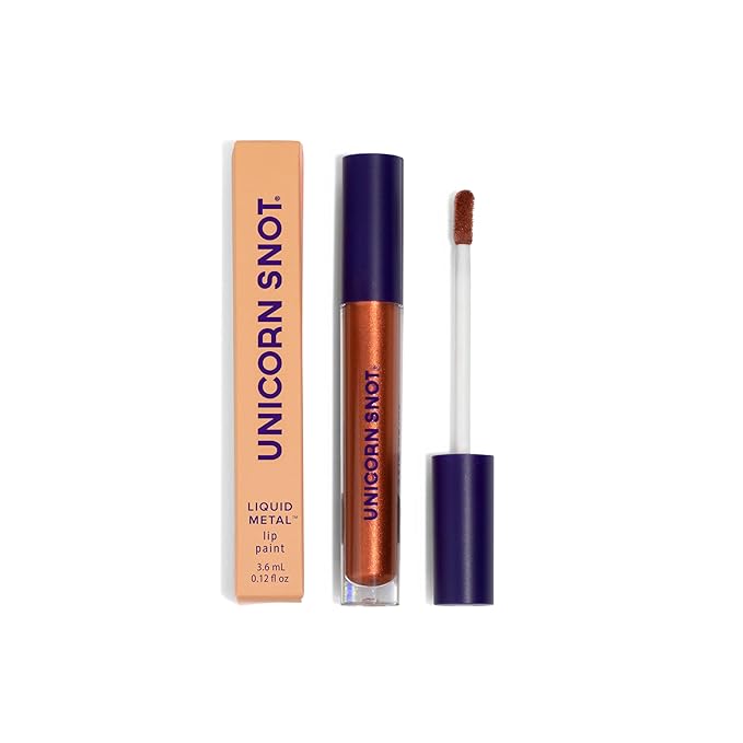 UNICORN SNOT Liquid Metal Lip Paint | Intense Pigment, Non-drying, Metallic Lip Color Makeup for Holiday, Stocking Stuffers, Christmas Gift | Vegan & Cruelty-free Lip Makeup - RUST (Bright Copper)