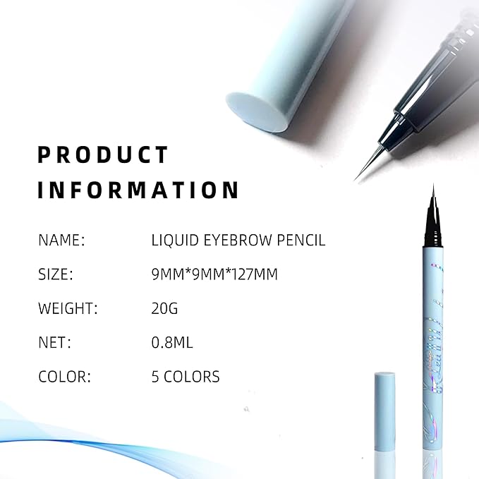 Ultra-fine Eyebrow Pen, Waterproof Lift & Snatch Liquid Eyebrow Pen, 5 Colors, Dark Brown, Long Lasting Smooth Soft Eye Brow Pen, Brown Eyeliner, Natural Eyebrow Tint Pen (5-Reddish Brown)